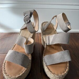 Dolce Vita Grey Suede Women's Platform Sandals